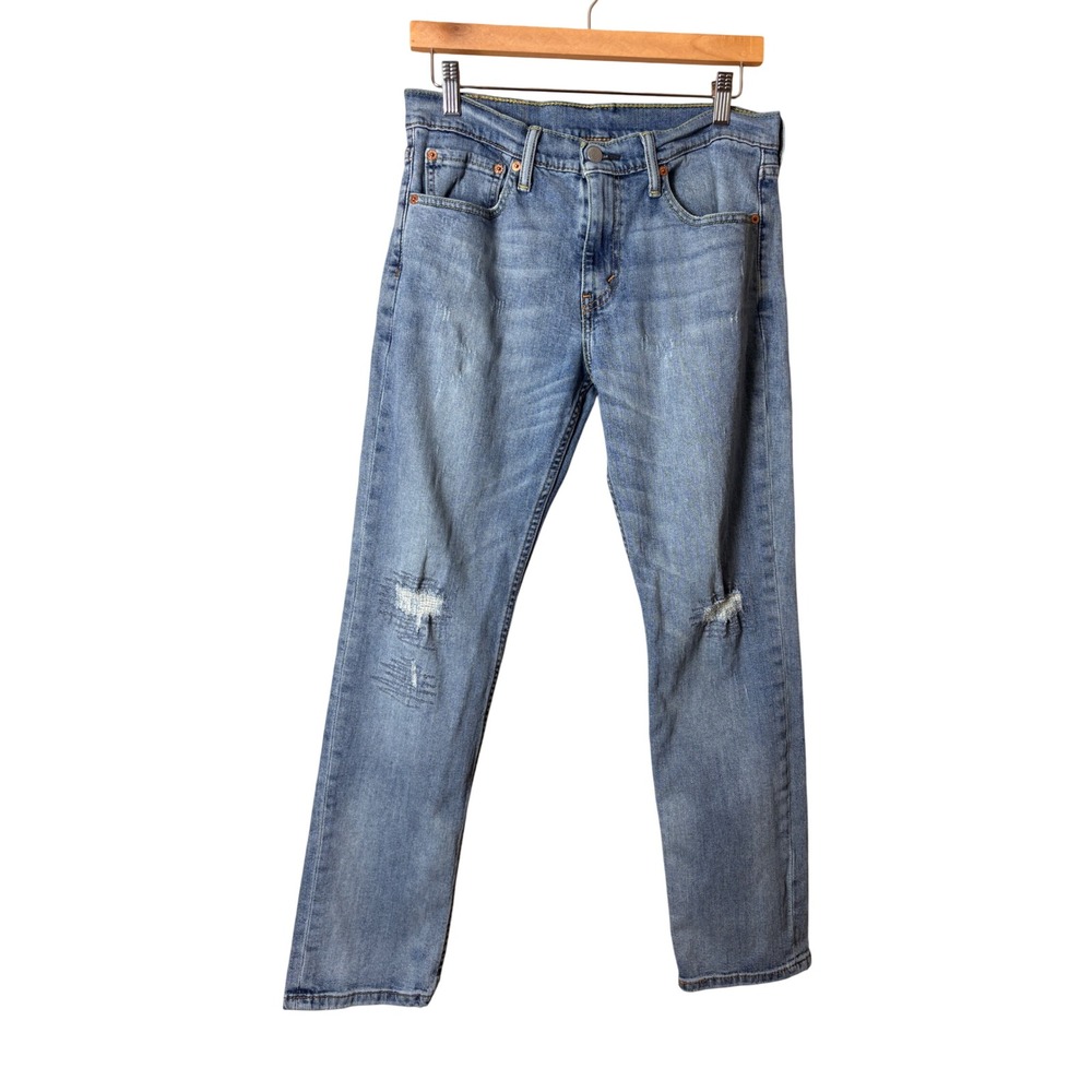 Levi's‎ Mens 511 Slim Fit Jeans Light Blue Distressed Denim Americana